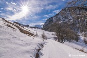descente vers pont du moulin enneige