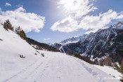 les pistes alpin sainte anne au fond depuis balcon