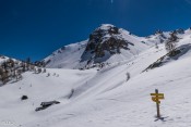 Panneau sous la neige au Collet