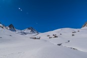 Les chalets de Clapeyto sous la neige