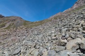 traversee eboulis sous bric bouchet