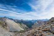Vue depuis le col du Lauzon sur le Mont-Viso et Arvieux