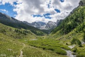 Vue sur le Mont Viso depuis le torrent du Guil