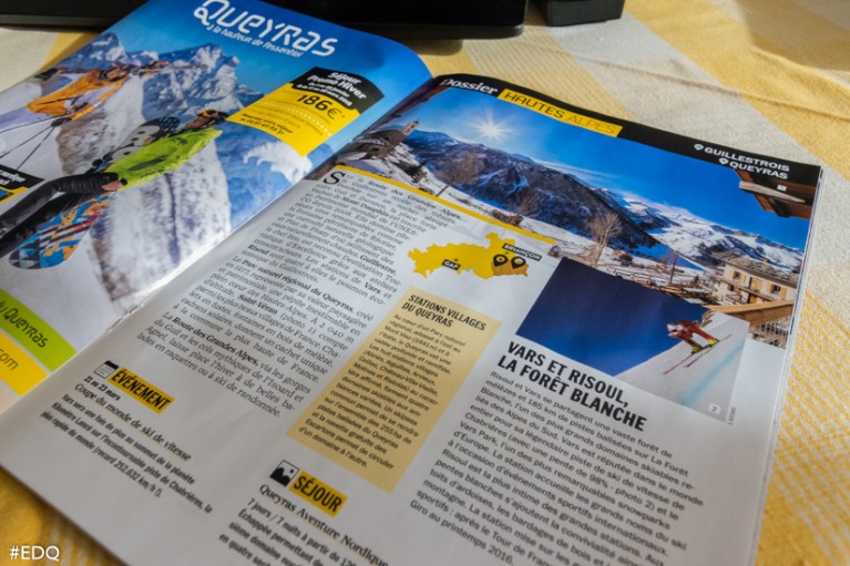 La double page dédiée au Queyras-Guillestrois dans le supplément Magazine L'Equipe 2015
