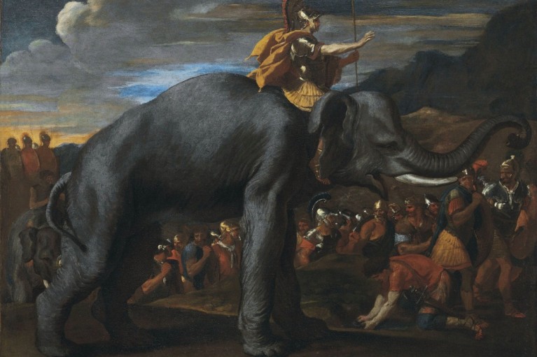 hannibal traversant les alpes a dos elephant nicolas poussin