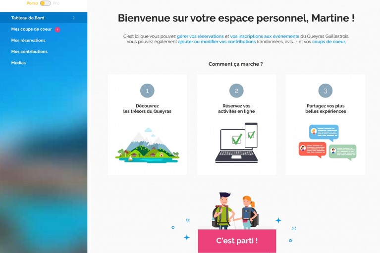 welcome dashboard perso